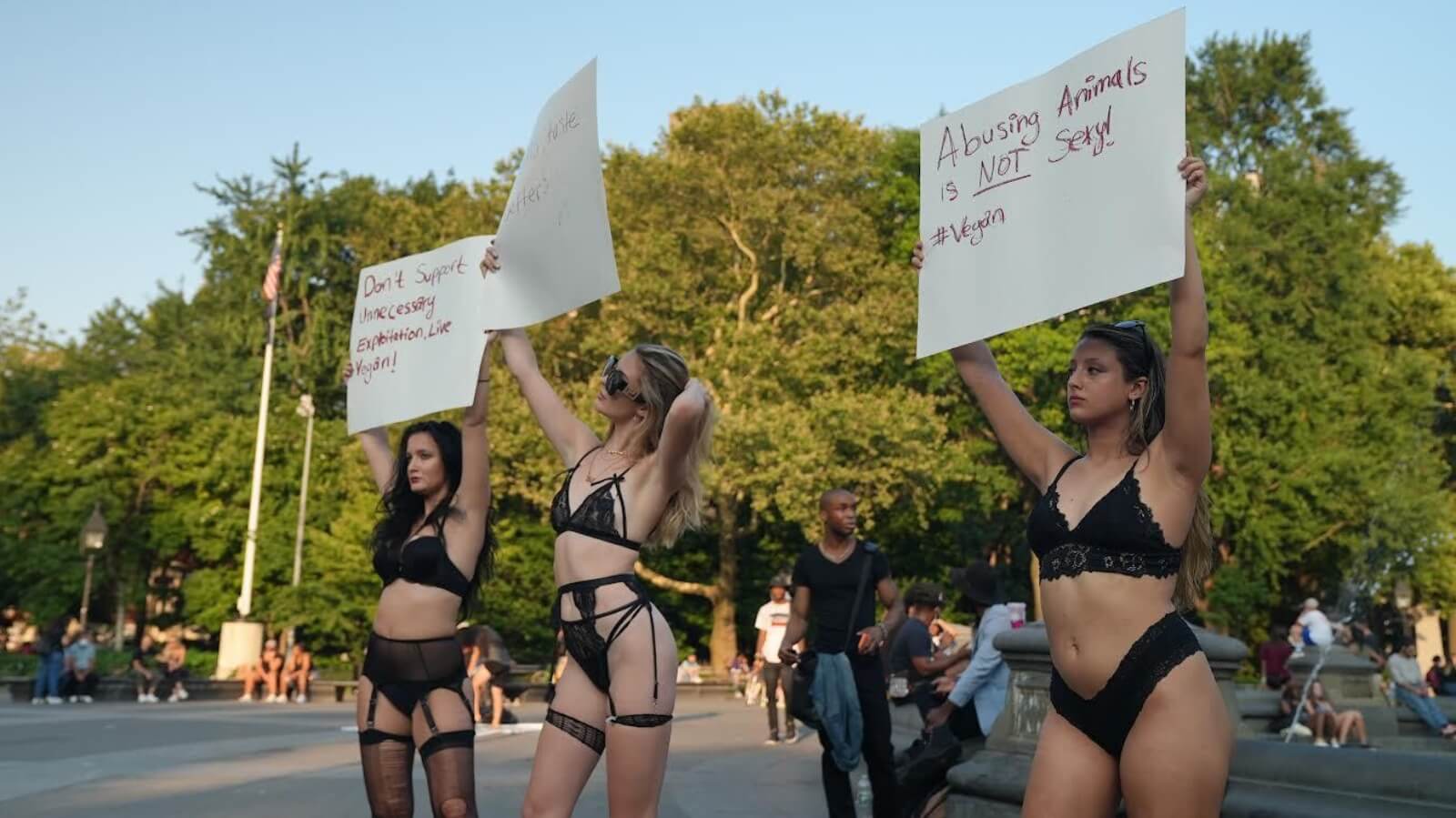 UnchainedTV vegan documentary Lingerie Protest