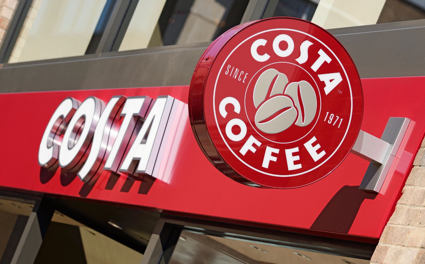 The outside of a Costa Coffee chain in the UK, which has just released vegan whipped cream