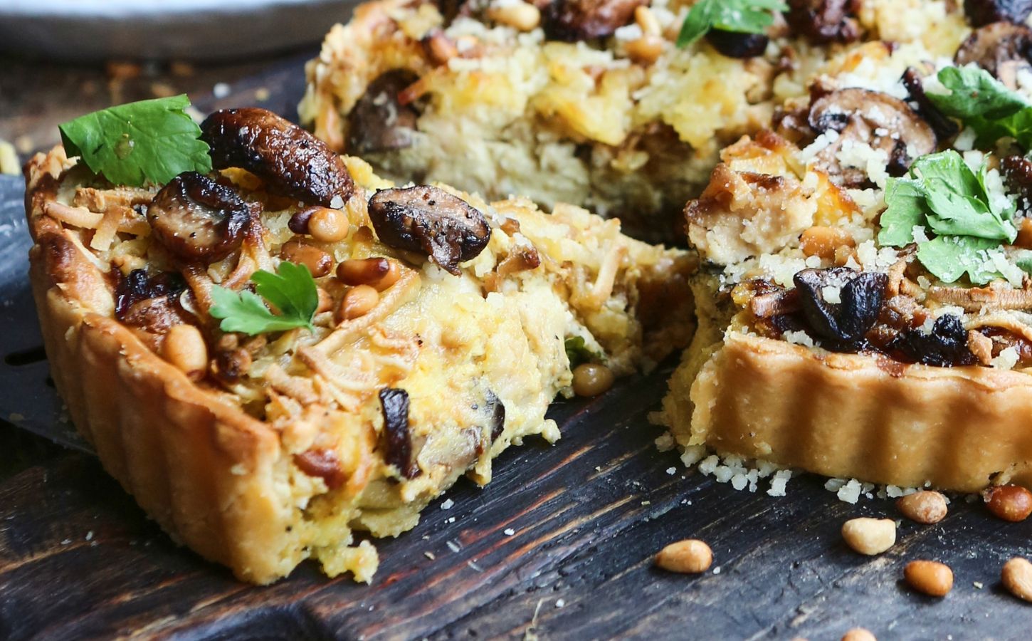 A vegan blue cheese quiche that's dairy-free and plant-based