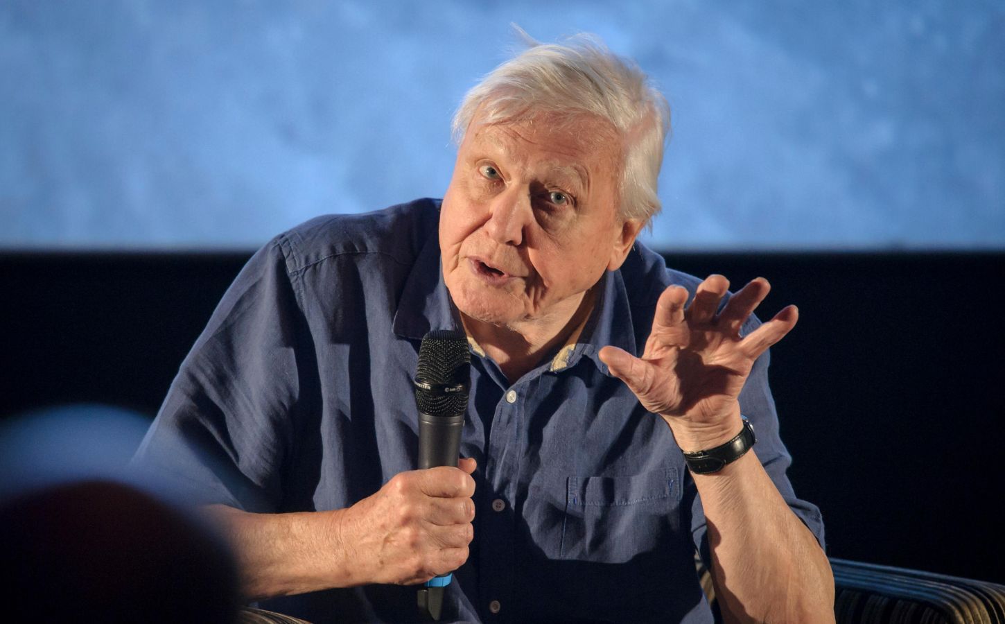David Attenborough speaking at an event