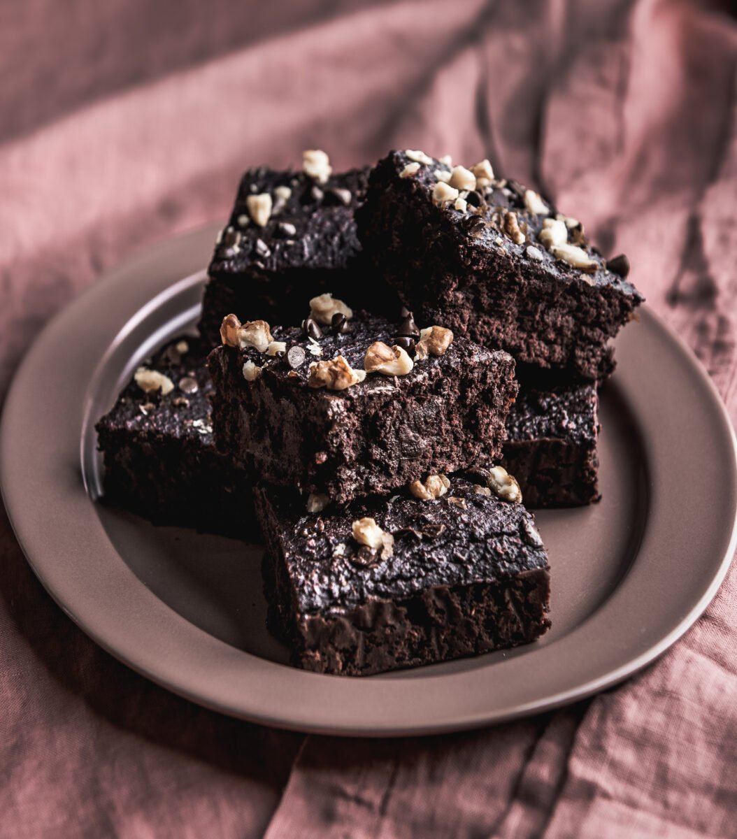 Vegan beet brownies made to a plant-based recipe