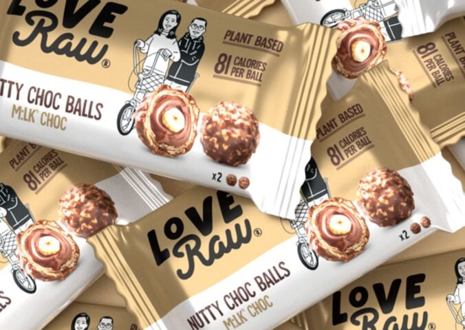 A selection of LoveRaw ferrero-rocher-style balls