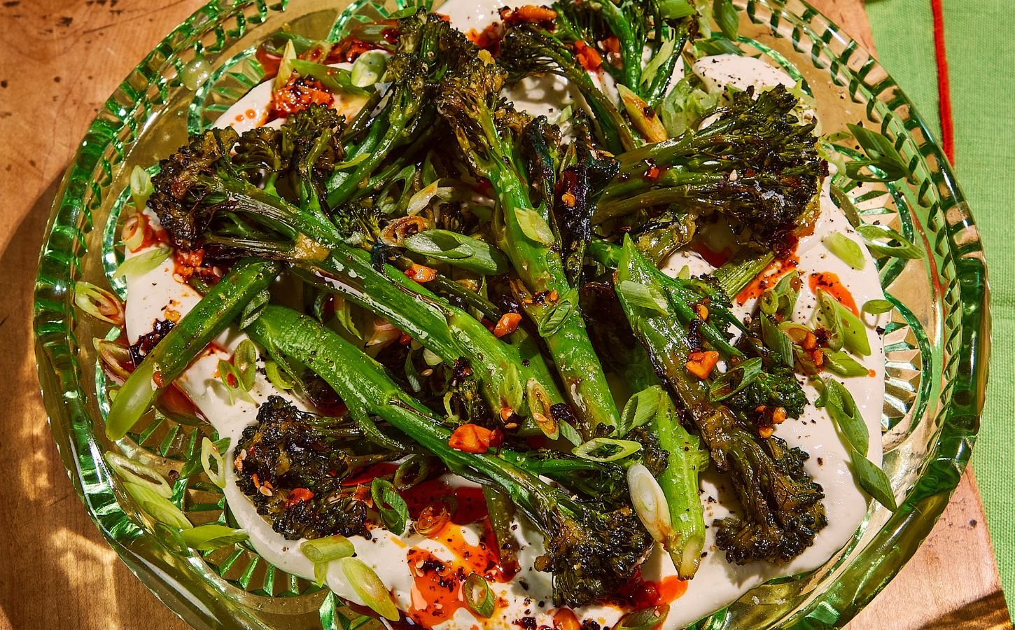 a plate of miso broccoli for vegan broccoli recipes
